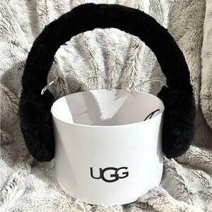 UGG Black Faux Fur Earmuffs – Cozy Winter Ear Warmers, NWOT, One Size